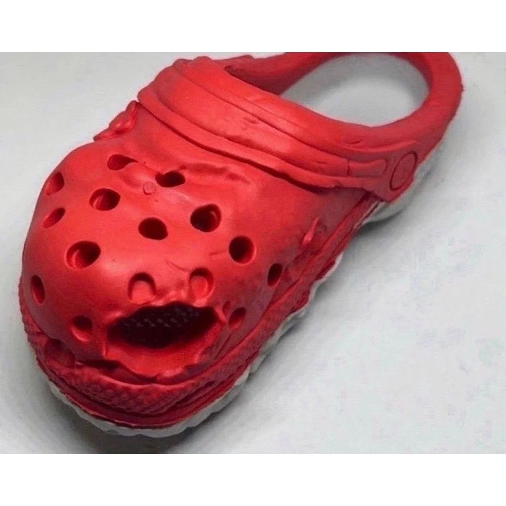 Dog Chew Toy Croc Style Red Rubber‎ Treat Dispensing Durable Medium Large